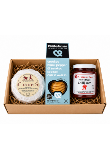 Kent Chaucer Camembert Cheese, Crackers and Chilli Jam Set Kent Chaucer Camembert Cheese, Crackers and Chilli Jam Set